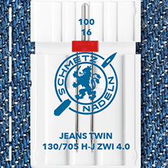 SCHMETZ Jeans twin sewing machine needle for denim ZWI - No. 4/100 (1 pc.)