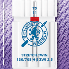Шmitz STRETCH TWIN ZWI sewing machine needle for stretch knit fabrics - No. 2.5/75 (1 pc.)