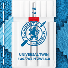 Image with SCHMETZ UNIVERSAL TWIN ZWI double universal sewing machine needle - No. 4/90 – available at Šarlotes audumi