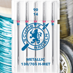 Image with SCHMETZ METALLIC sewing machine needles for metal threads - No. 90 (5 pcs.) – available at Šarlotes audumi