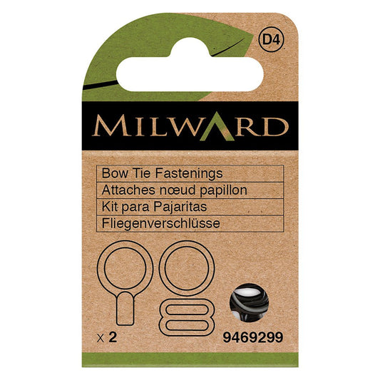 Attaches pour nœud papillon (noires, 2 lots) Milward