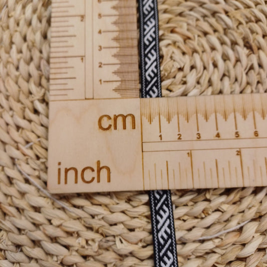 Folkloreband, Gürtel Ūsiņš 12mm-schwarz-LV