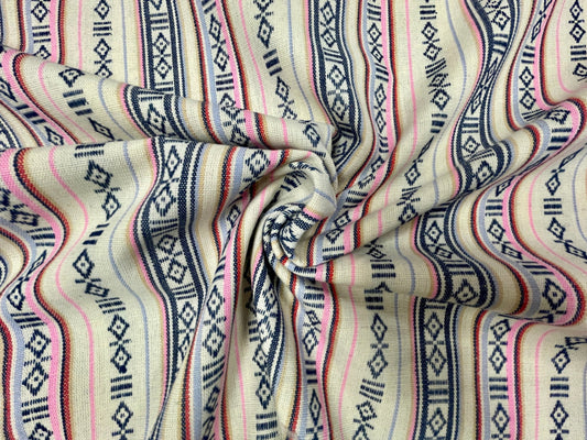 Tissu à motifs ethniques, tons clairs 200 g/m²