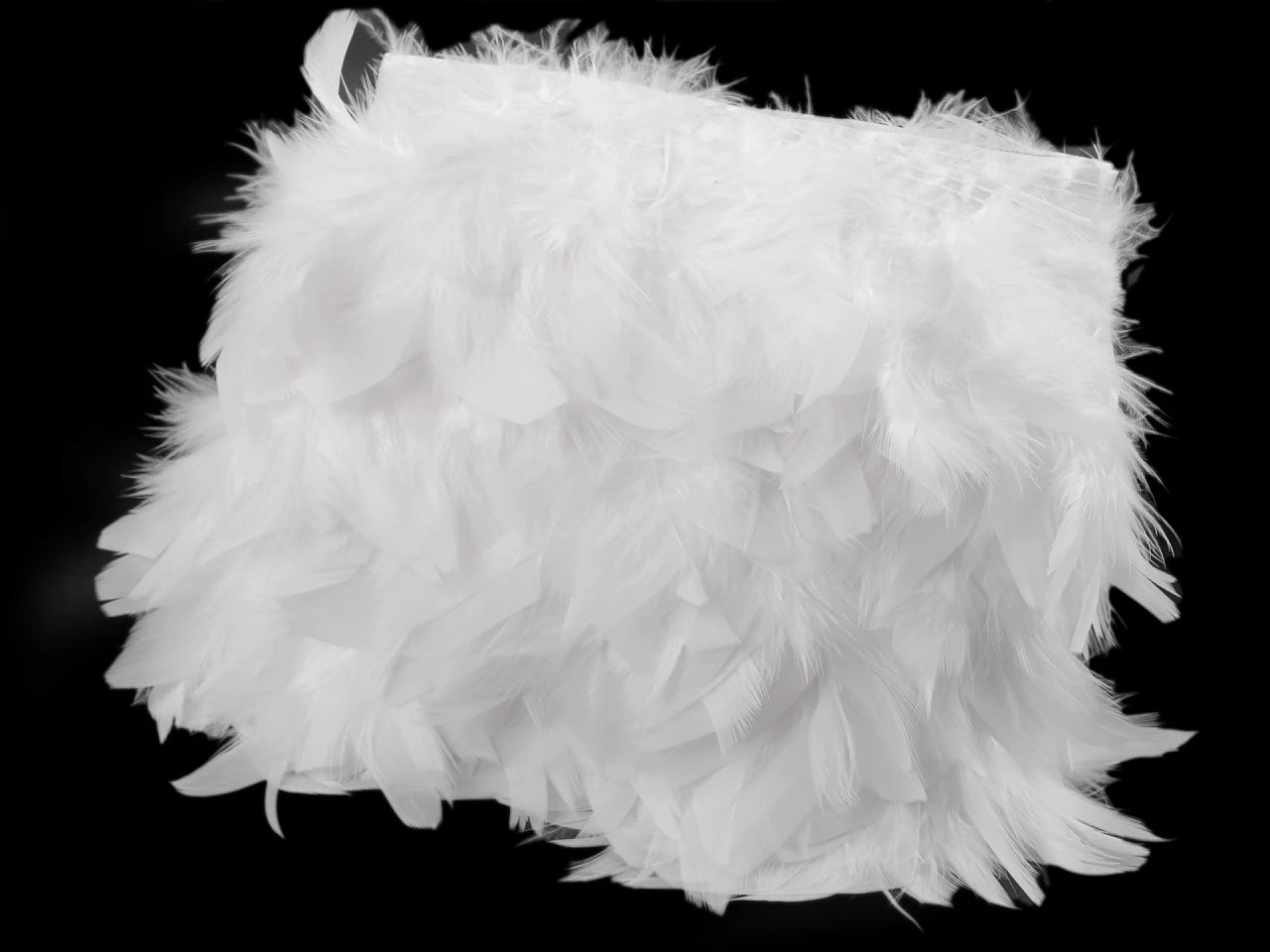 turkey feather trim ribbon - white (50 cm pack)
