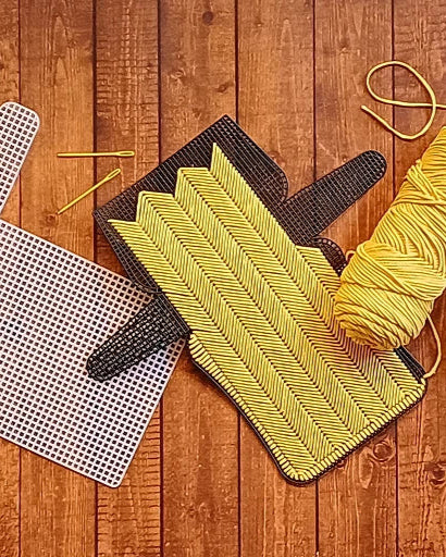 Plastik-Canvas für die Herstellung von Taschen | 27 × 15 × 7 cm | Starres Gitter | 1,4 mm Dicke