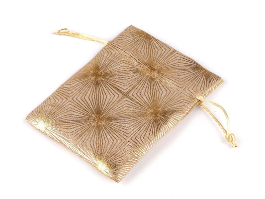 Attēls ar Zelta dāvanu maisiņš 13x18 cm – pieejams internetā Šarlotes audumi