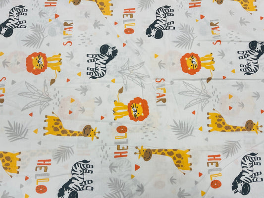 100% Cotton fabric-African animals 130 g/m²