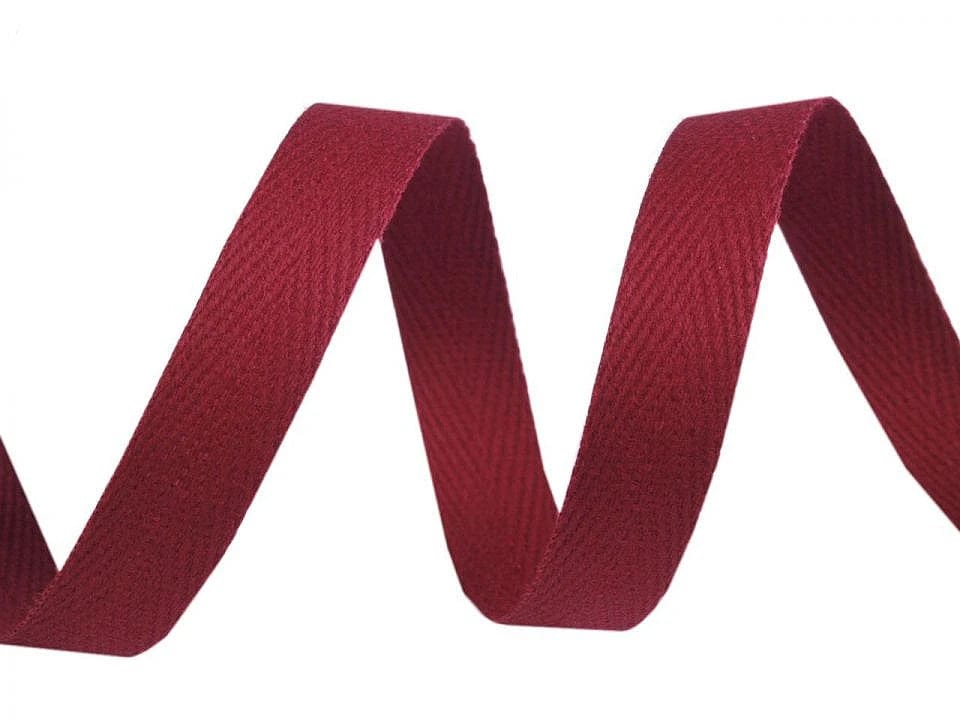 Ruban 100 % coton 10 mm bordeaux