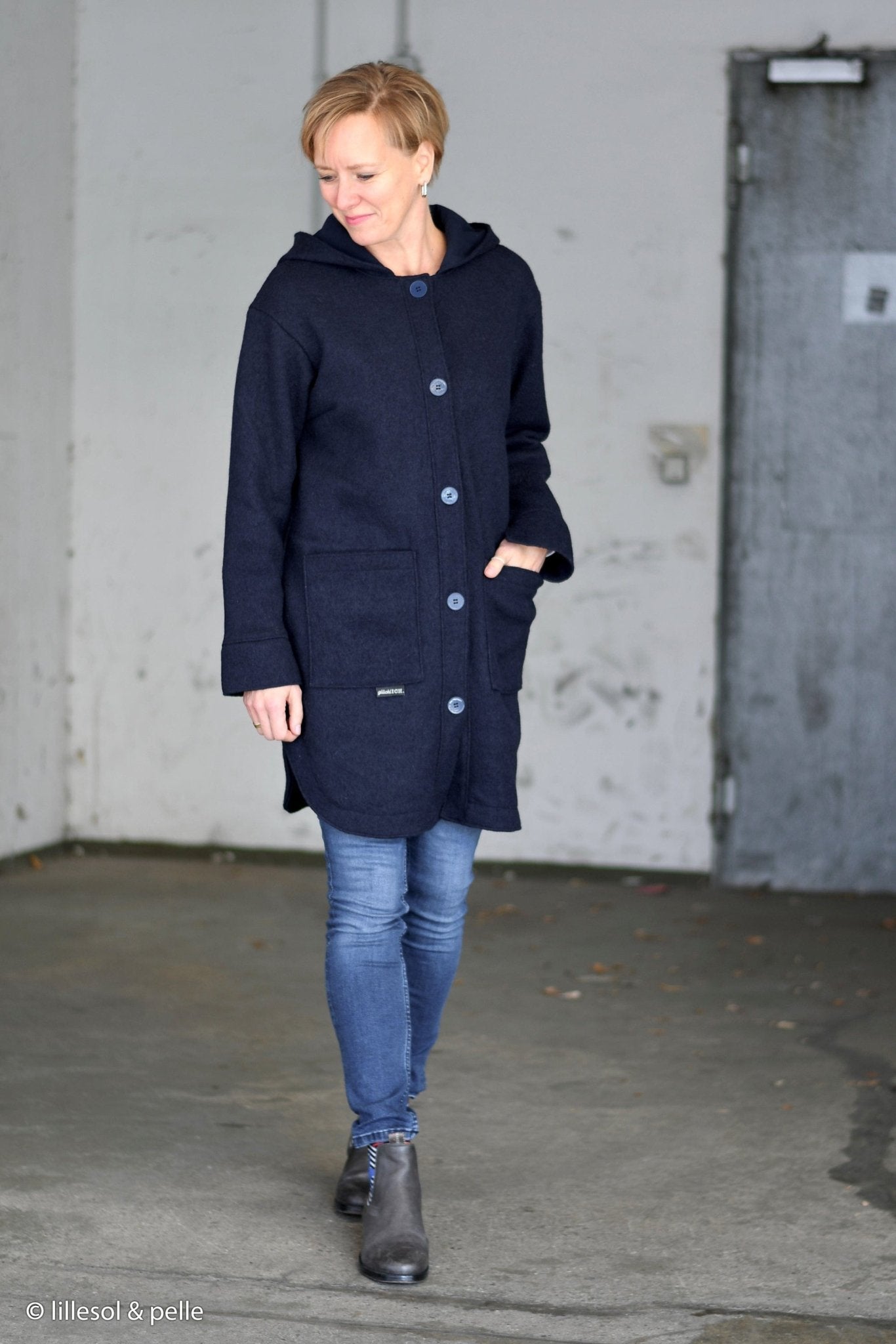 100% tissu en laine - pétrole 385 g/m²