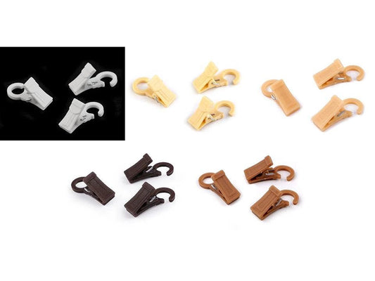 Curtain hooks (set of 10 pcs) - beige