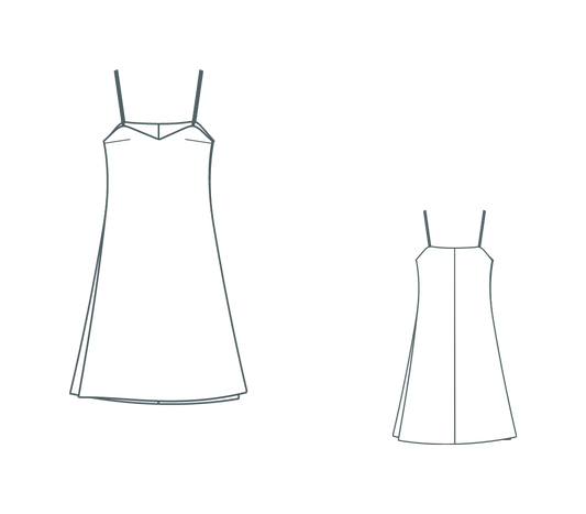 Digitale Schnittmuster für ein Slip-Kleid