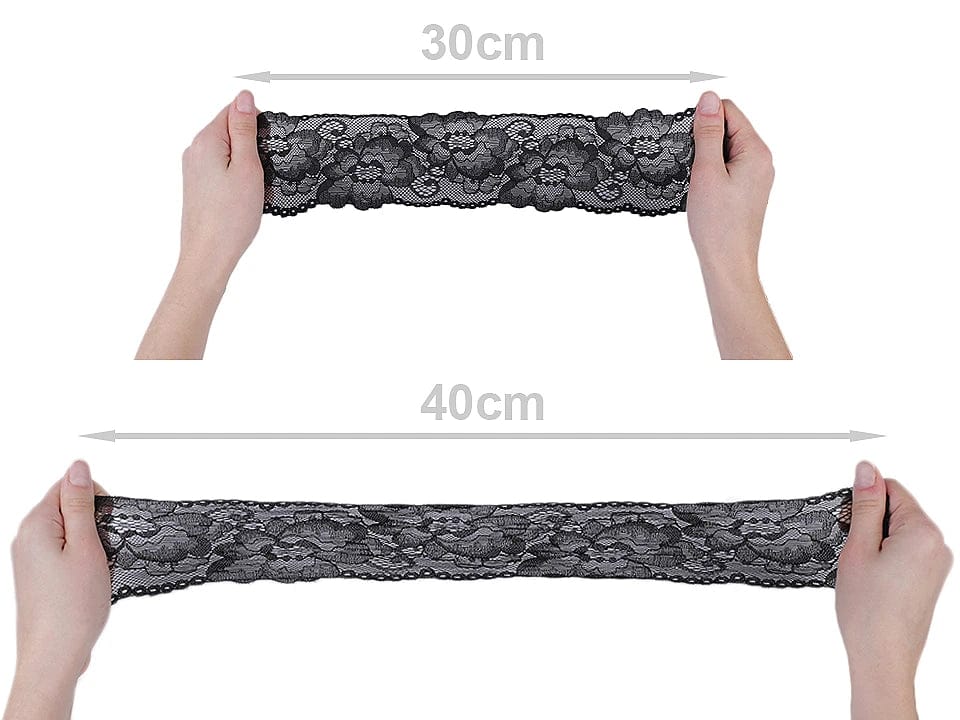 Dentelle en polyester élastique - 8 cm, rose saumon
