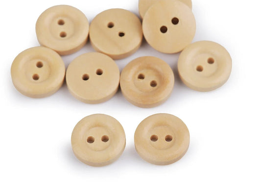 Boutons en bois 15 mm