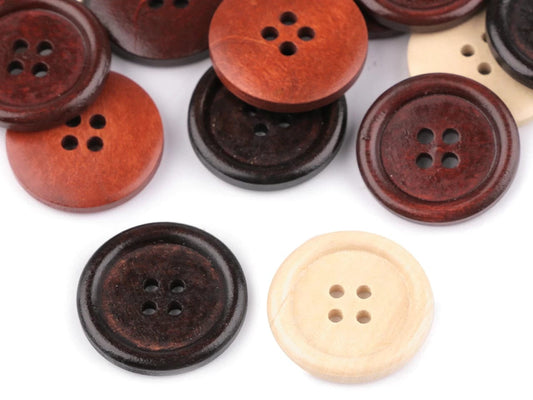 alt
Boutons en bois 24 mm - marron foncé