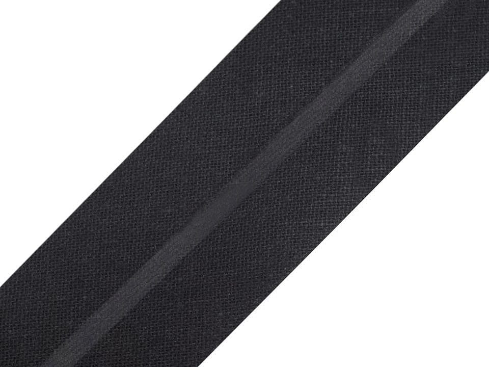 Baumwoll-Schrägband 20 mm-schwarz