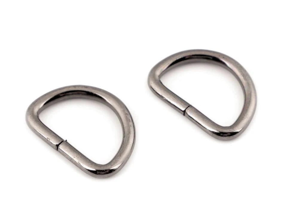 Metall-D-Ring 20 mm, schwarz verchromt (10er-Set)