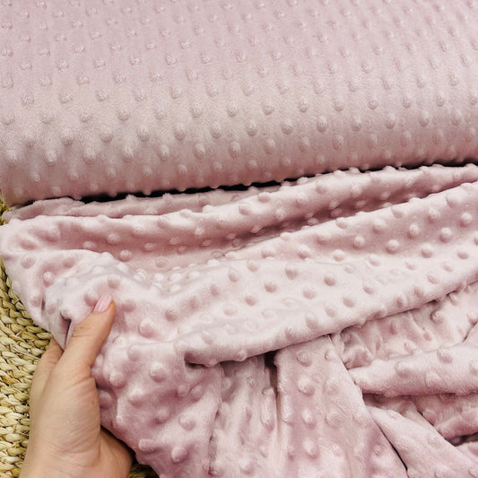 Minky polaire rose poudré 260 g/m²