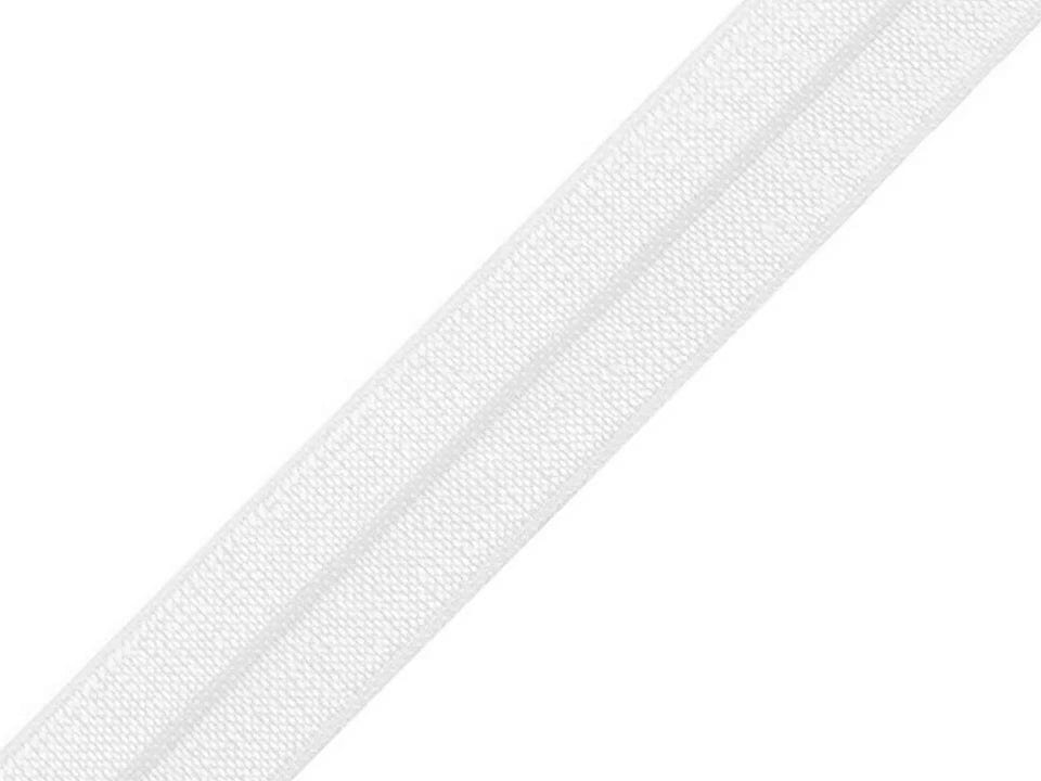 Gefaltetes Gummiband – 1,8 cm, weiß glänzend