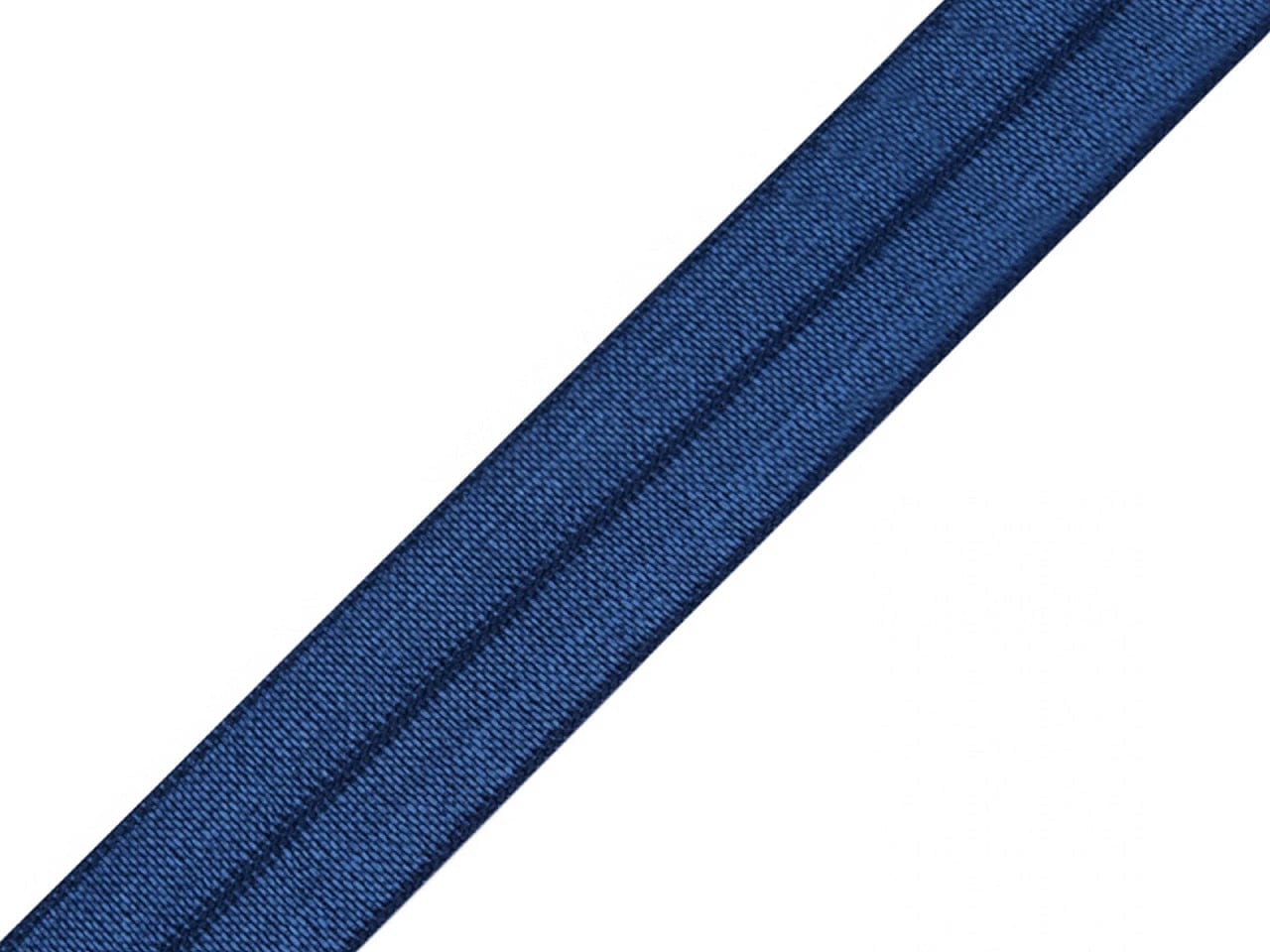 Gefaltetes Gummiband – 2 cm, kornblumenblau mit Glanz