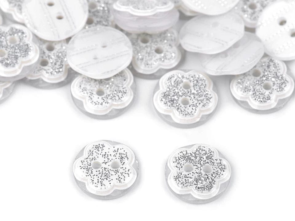 Boutons en plastique 13 mm - fleur rose