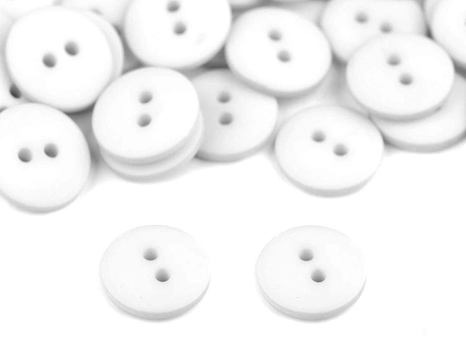 Boutons en plastique 15 mm - blancs