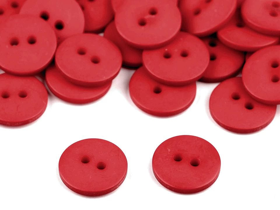 Boutons en plastique 15 mm - rouges