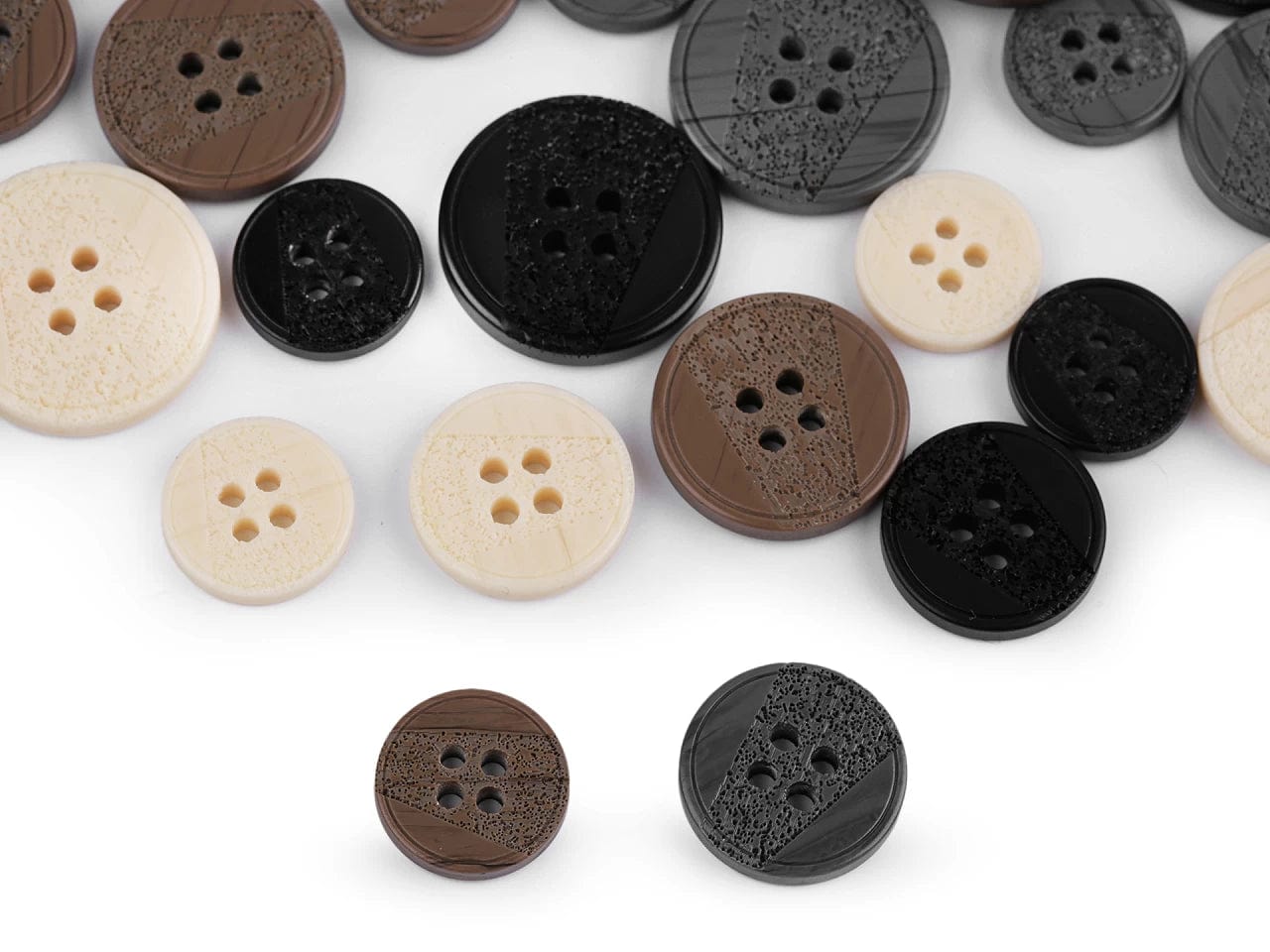 Boutons en plastique 18 mm gris graphite