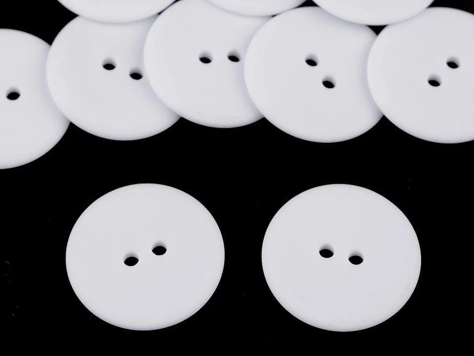 Boutons en plastique 3 cm - blancs