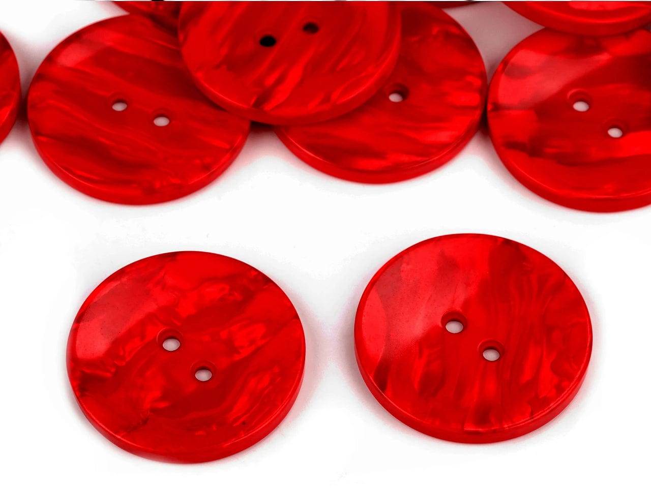 Boutons en plastique 3.5 cm, rouges