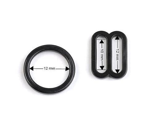 Régulateur en plastique pour vêtements 12 mm noir (lot de 20 pcs)