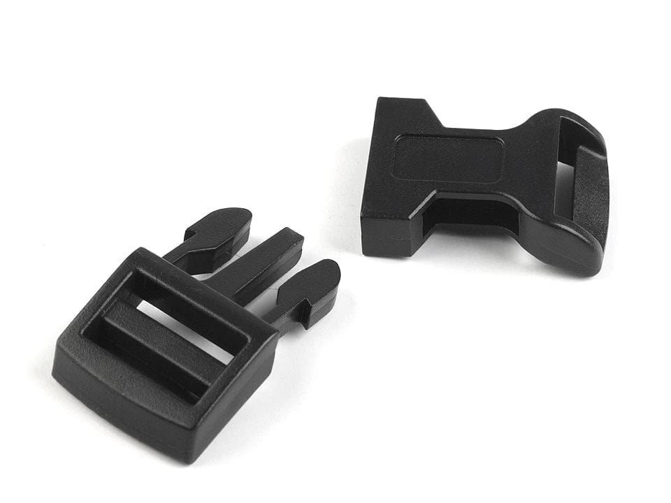 Kunststoffschnalle, gewölbt, 15 mm, schwarz (5 Stück/Packung)