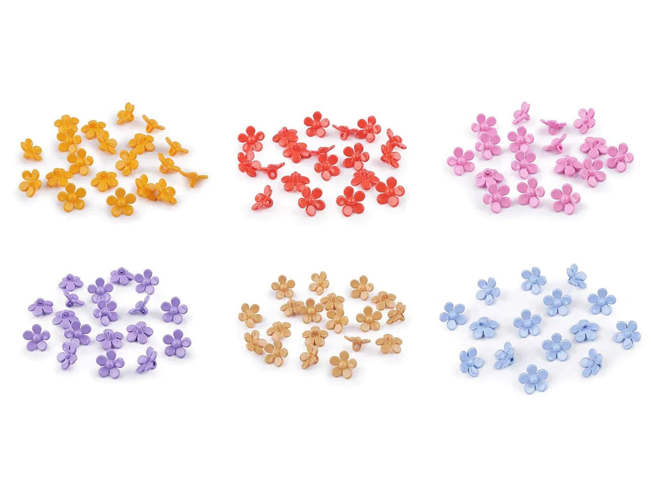 Shank button 15 mm - blue flower