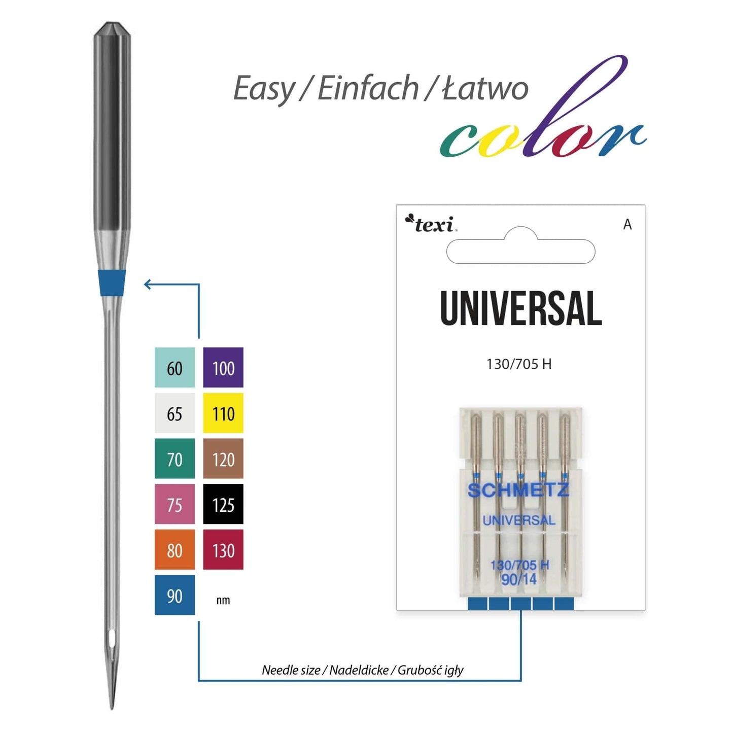 SCHMETZ UNIVERSAL Šujmašinu adatas universālās-Nr.90