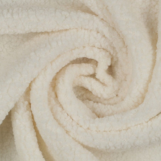 Teddy fabric, warm white 270 g/m²