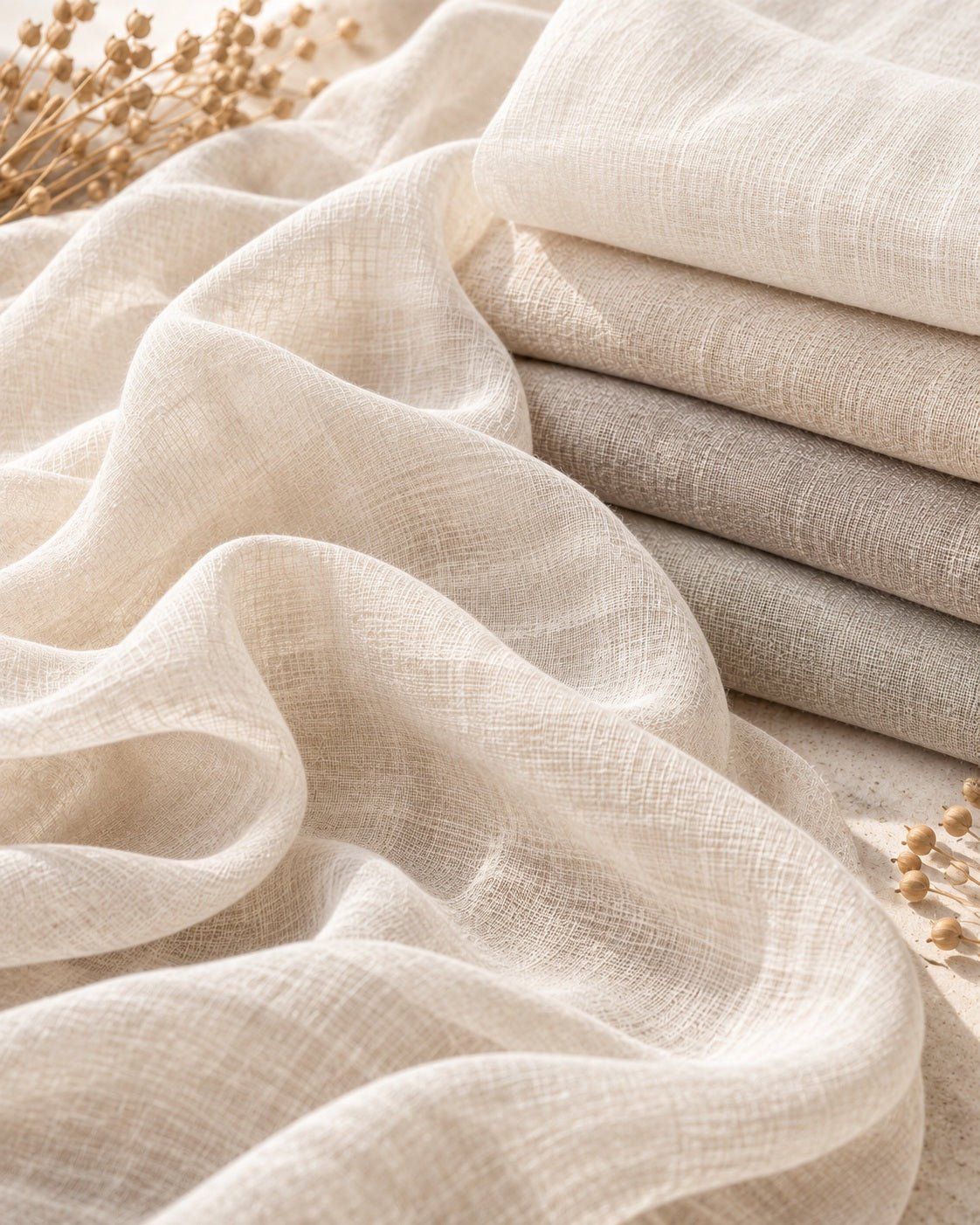 Lightweight softened linen fabric 165 g/m² - Charlotte's Fabrics