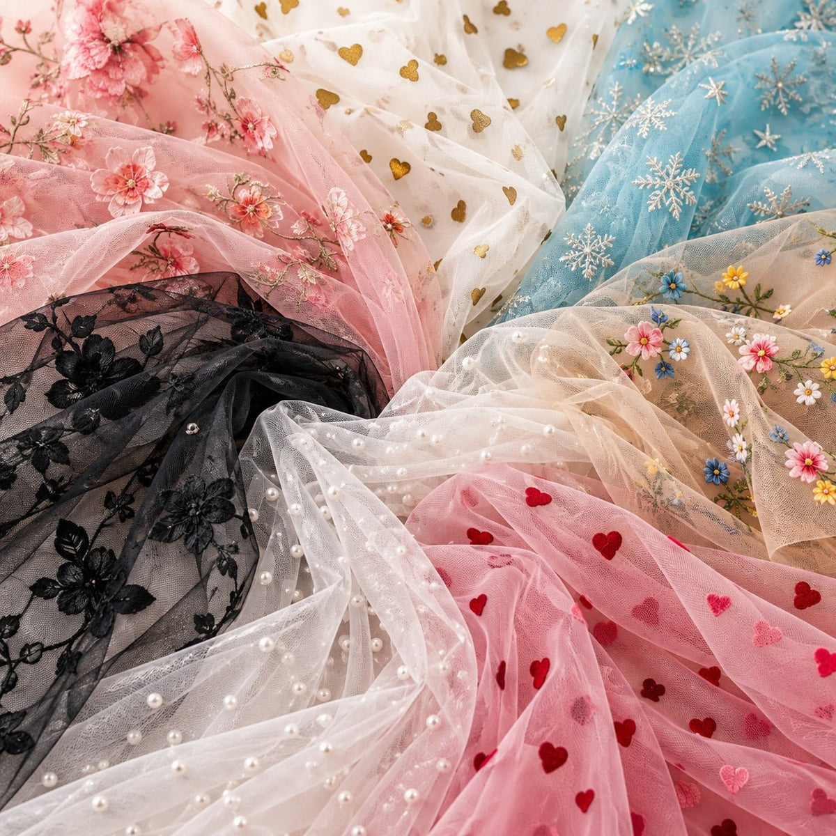 Tulle with pattern - Šarlotes audumi