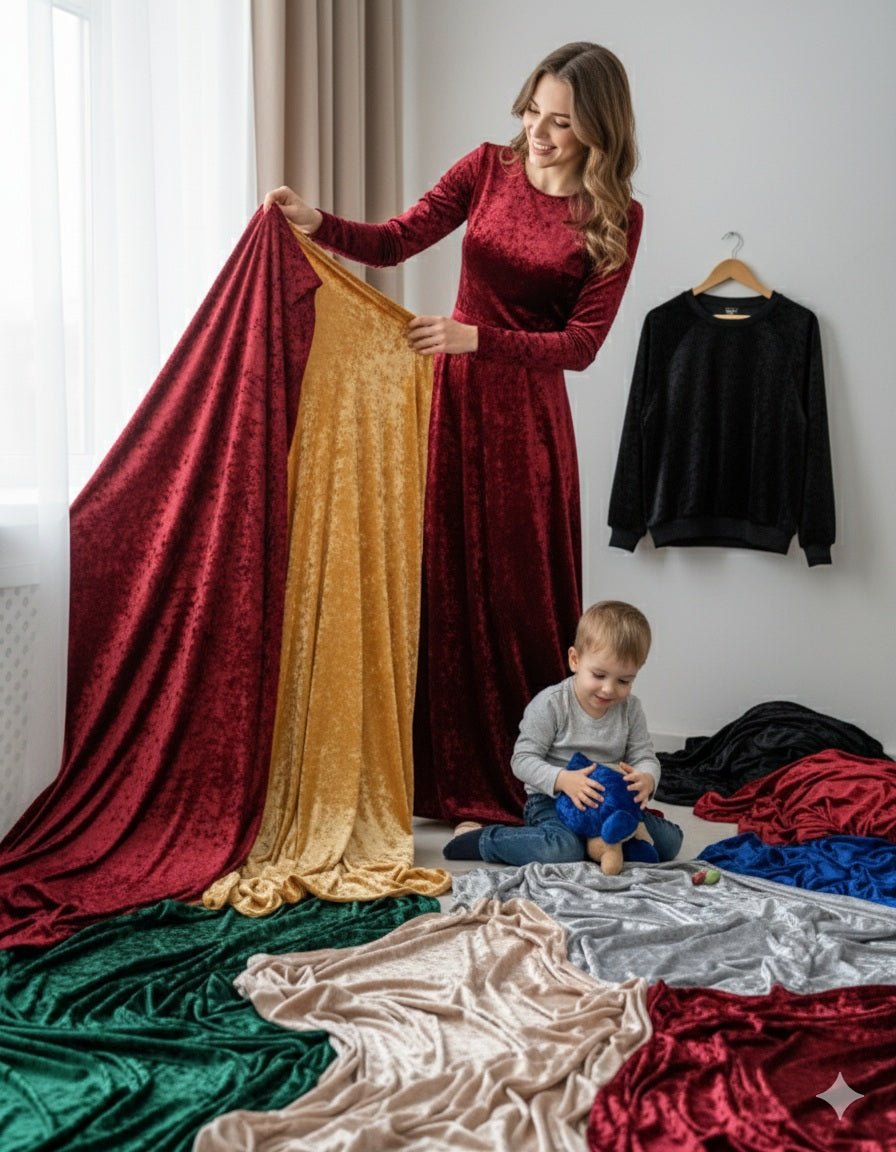 Velour with a crinkled effect - Charlotte fabrics