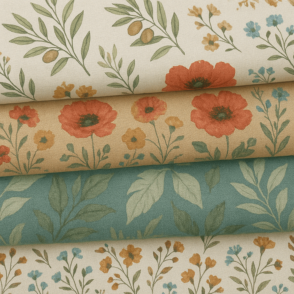 Printed viscose with linen - Šarlotes audumi