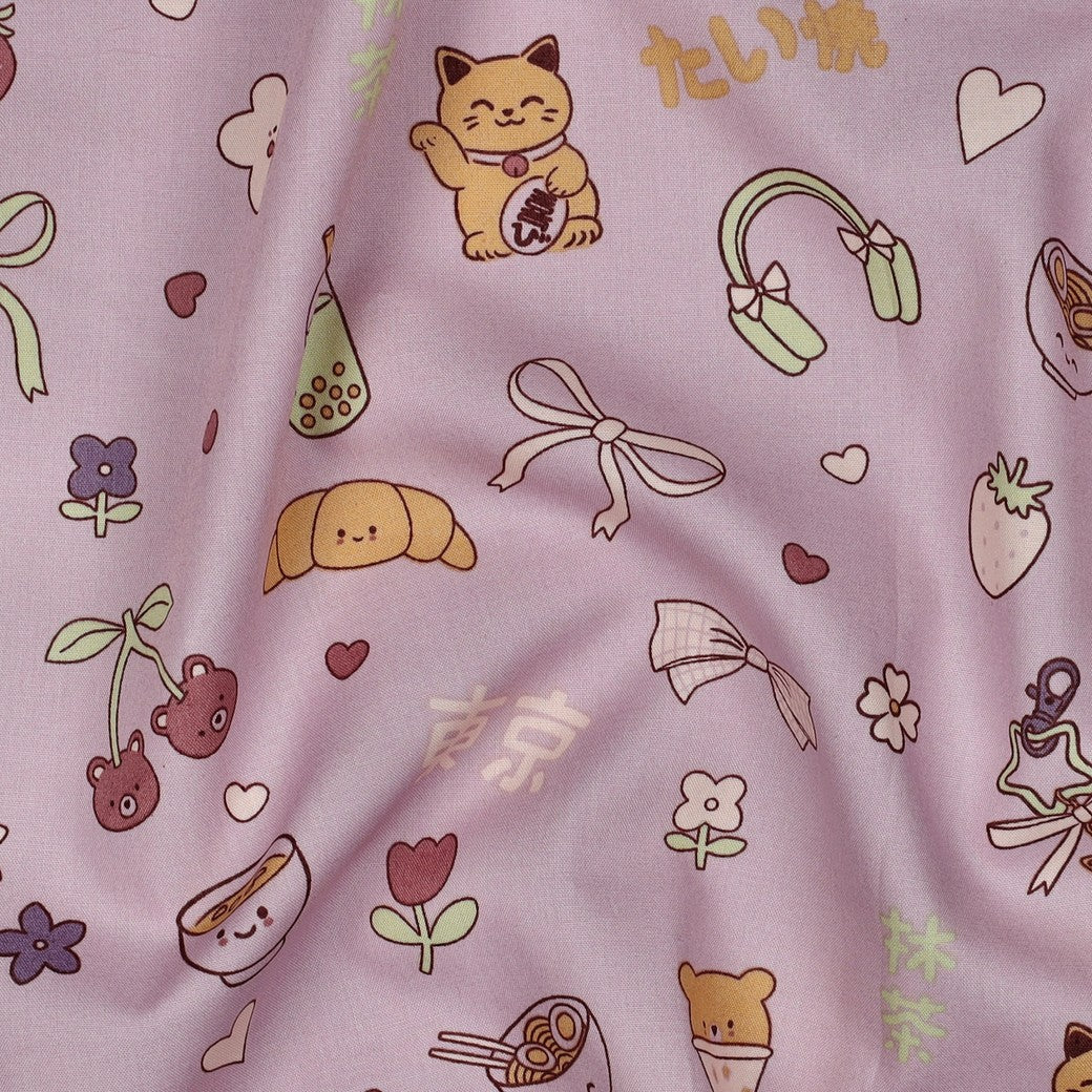 Premium 100% Cotton Fabric - Matcha and Holiday