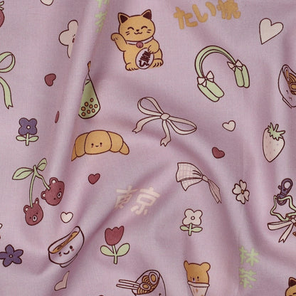 Premium 100% Cotton Fabric - Matcha and Holiday