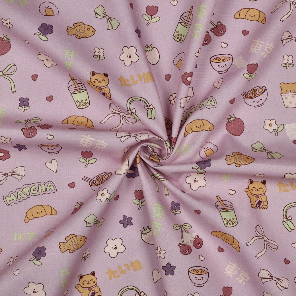 Premium 100% Cotton Fabric - Matcha and Holiday