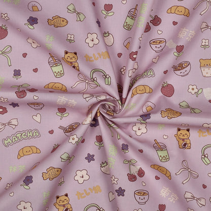Premium 100% Cotton Fabric - Matcha and Holiday