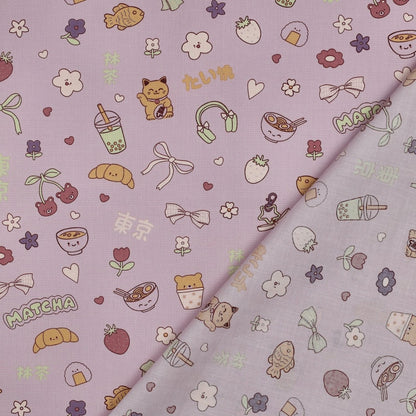 Premium 100% Cotton Fabric - Matcha and Holiday