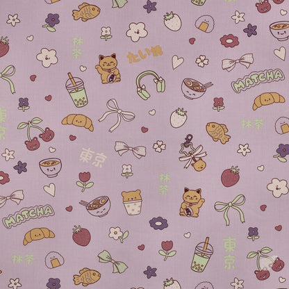Premium 100% Cotton Fabric - Matcha and Holiday