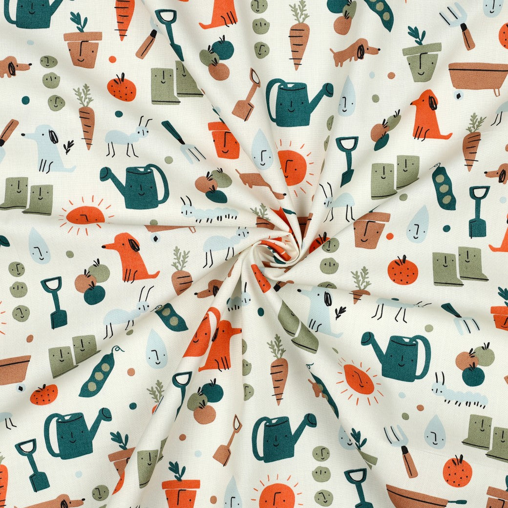 Premium 100% Cotton Fabric - Garden Life