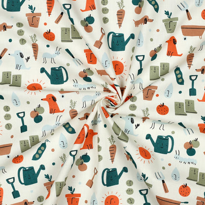 Premium 100% Cotton Fabric - Garden Life