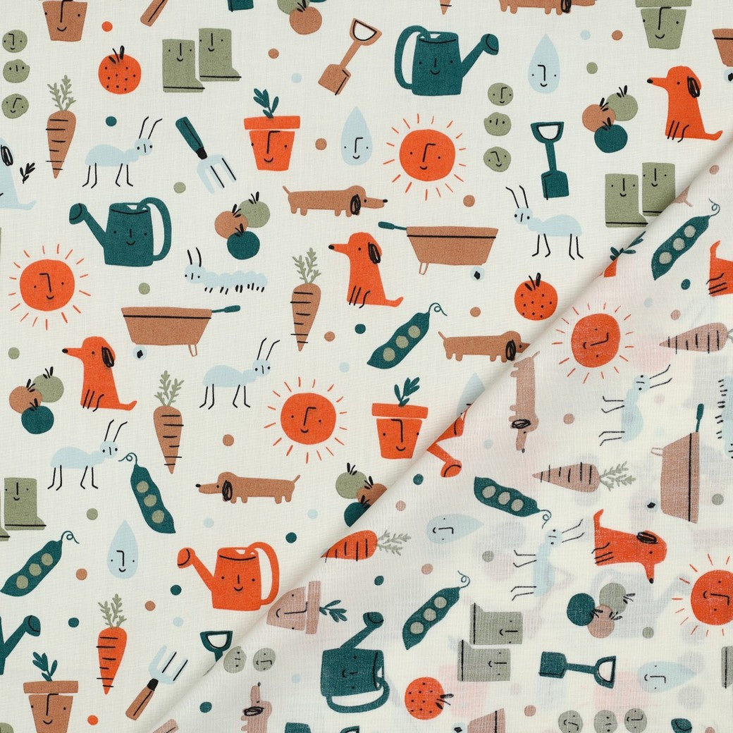 Premium 100% Cotton Fabric - Garden Life
