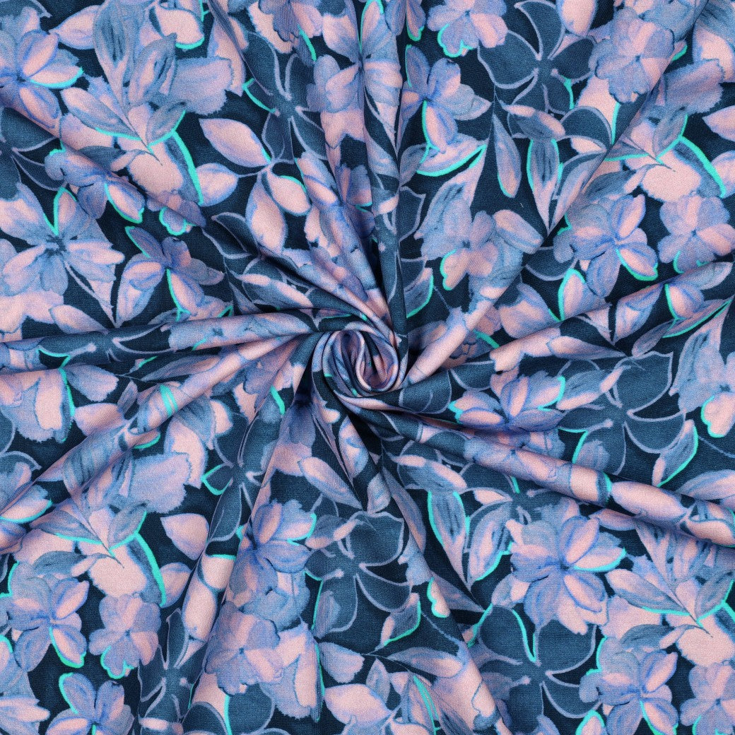 Cotton loop knit - lilac flowers