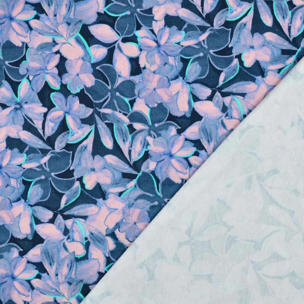Cotton loop knit - lilac flowers