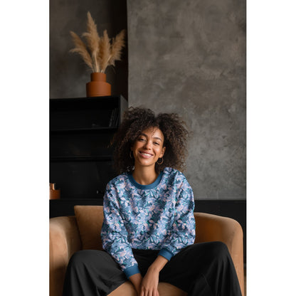 Cotton loop knit - lilac flowers